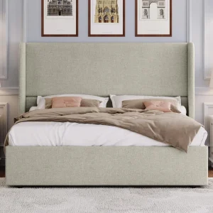 Lift Up Storage Bed Queen Size Upholstered